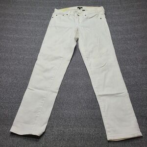 J Crew Toothpick Jeans Womens 28 White Stretch Skinny Denim Pants Classic